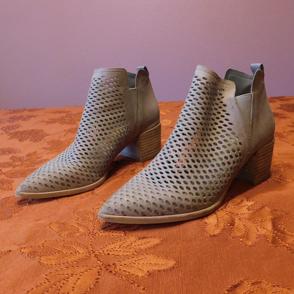 DV by Dolce Vita Taupe Perforated Design Ankle Booties -  7